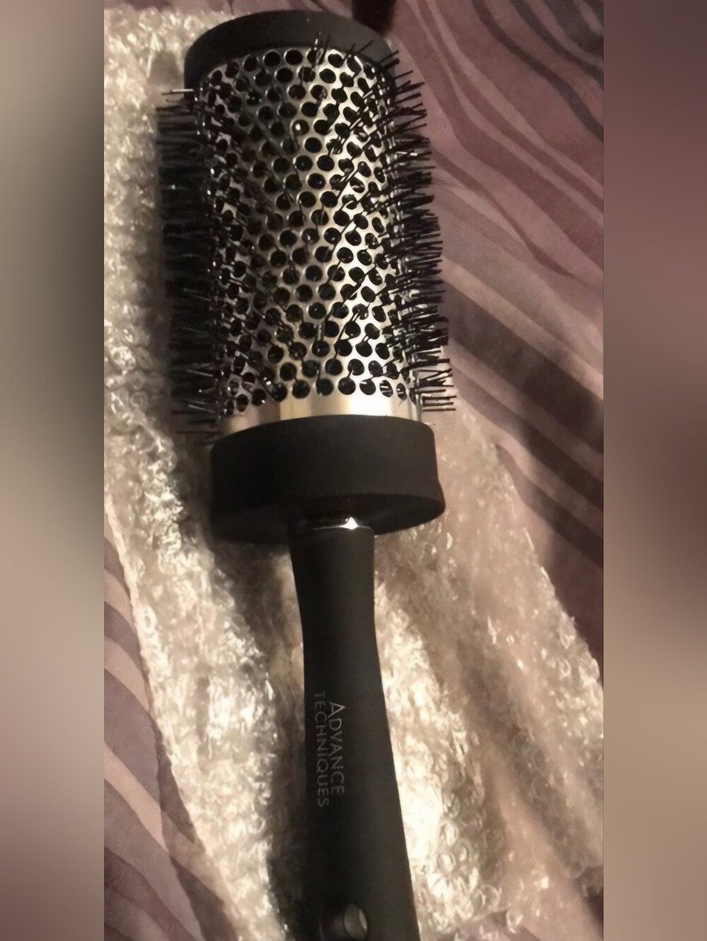 Black and Silver Round Thermal Styling Brush